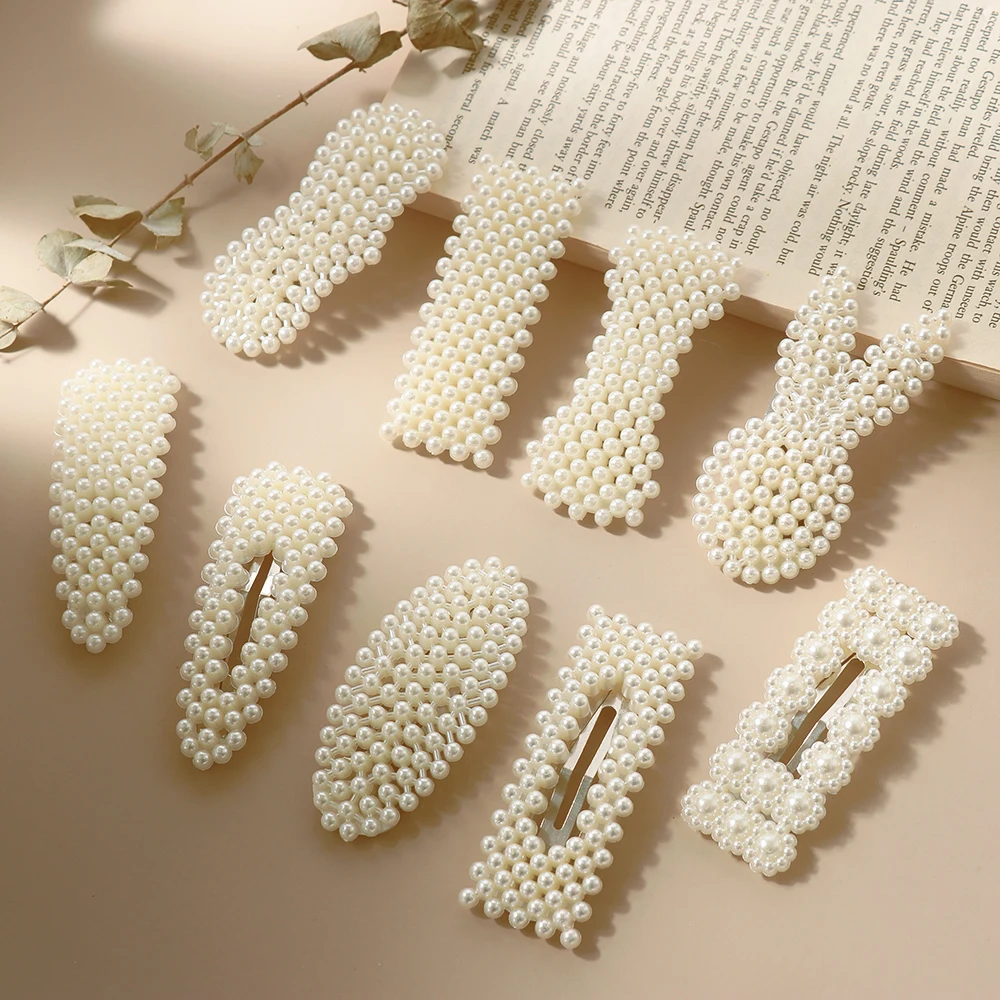 Популярная модная Корейская акриловая заколка с жемчугом женские элегантные