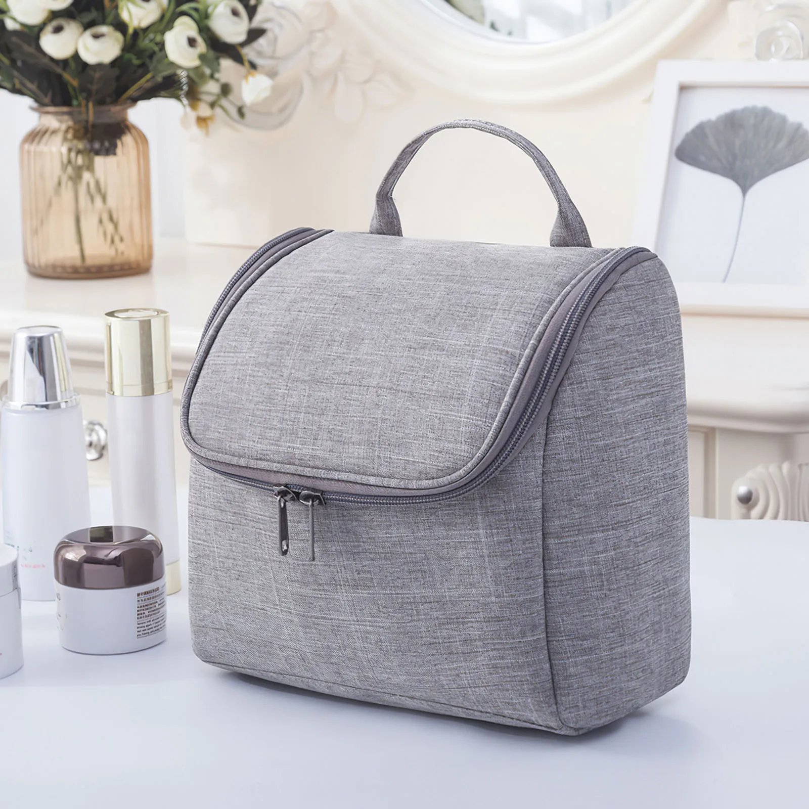 

Hanging Makeup Bag With Hook Waterproof Oxford Cloth Travel Organizer Cosmetic Bags Wash Toiletry Bag Functional Makeup Case