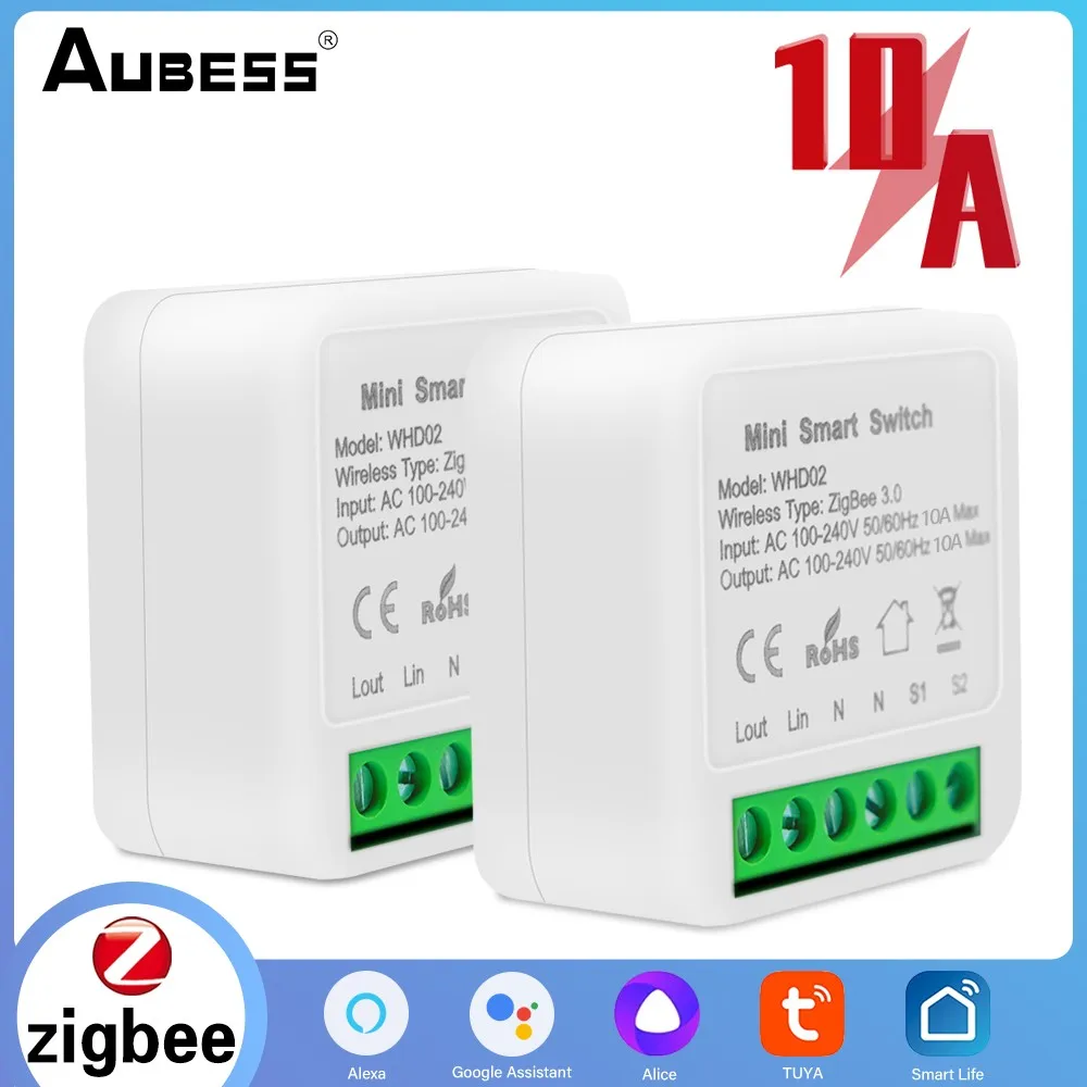 

Zigbee 3.0 Smart Switch 10/16A Mini Breaker Tuya Smart Life APP Control Compatible With Alexa Google Home Voice Assistant