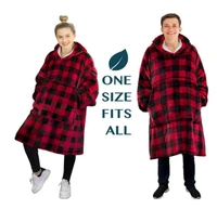 oversized tv blankets hoodie blanket winter blanket sleeve plush blanket hoodie wearable blanket flannel plaid hooded blankets