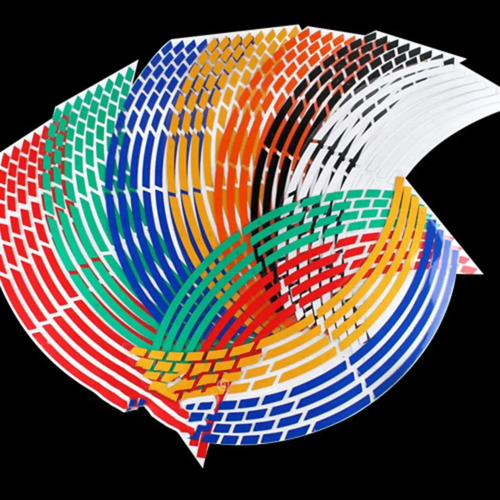 

Wheel Stripes Decals For Motorcycle Wheels Accessory Sticker Kits Fluorescent Motorcycle Rim Tape Stickers Durable Dropship
