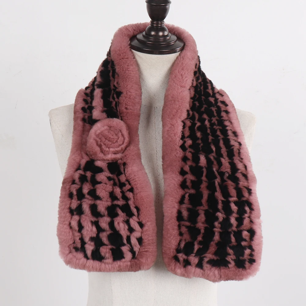 2021 Лидер продаж дамские Настоящий мех кролика шарф 100% натуральный мягкий Рекс