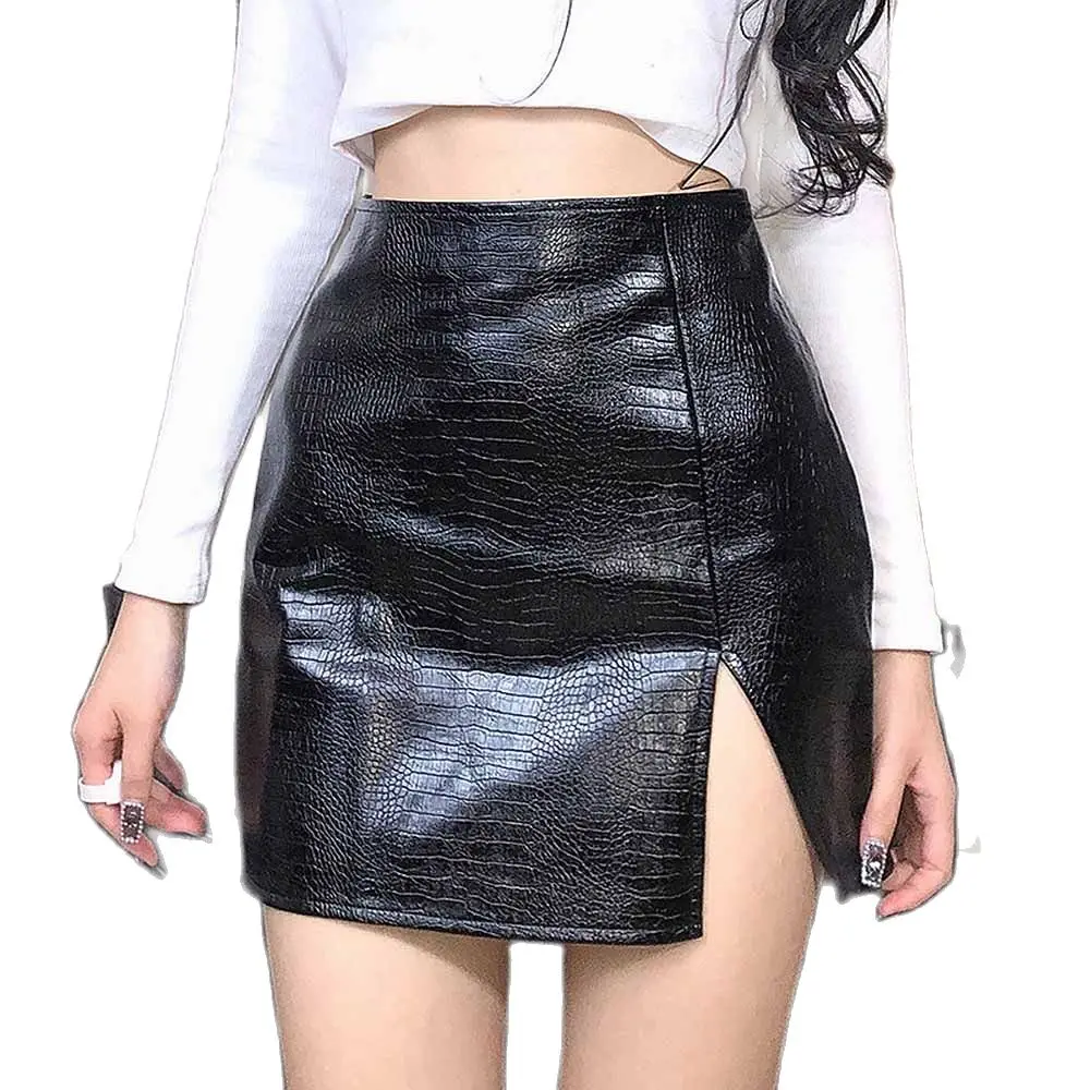 

Женская пикантная мини-юбка из ПУ кожи, модная офисная юбка из Искусственной Змеиной Кожи для вечерние, банкета, оптовая продажа
