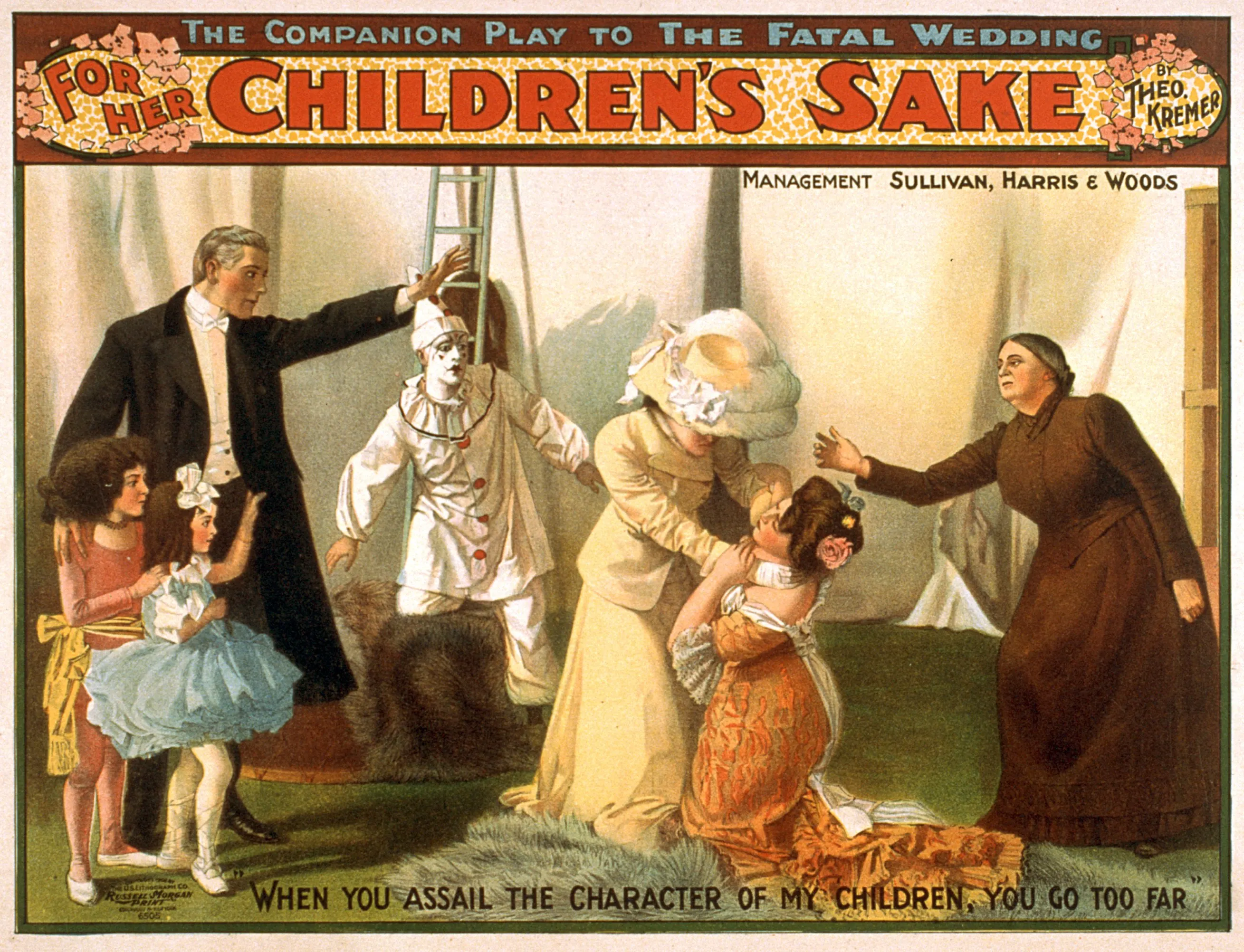 

400X300MM For-Her-Childrens-Sake-6505-US-Lithograph-Co-1902 jumbo fridge magnet SFM-0348