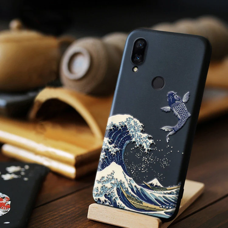 Волнистый 3D чехол для телефона Xiomi Xiaomi Redmi Note 7 Pro Funda Note7 черный мягкий силиконовый