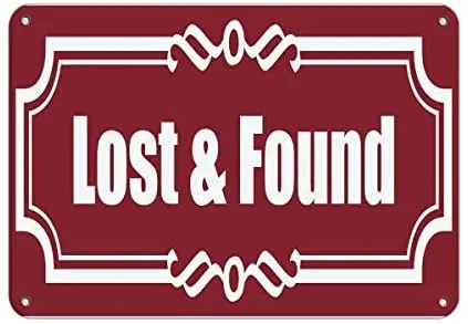 

BIN SHANG Wall Art Decorative Signs Lost and Found Lunch Room and Break Room Metal Room Plaque Funny Aluminum Sign