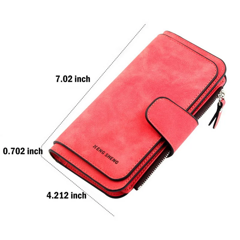 

Female Purse 2021 Retro Women Hasp Wallet Leather Luxury Card Holder Clutch Casual Long Wallets Zipper Pocket Hasp Ladies Wallet