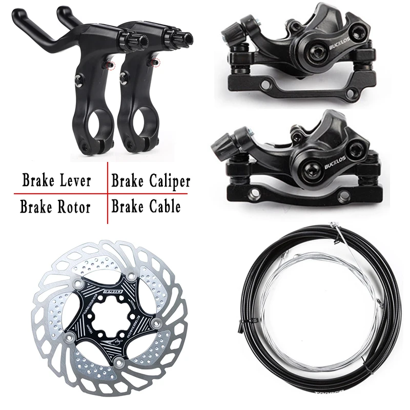 

BUCKLOS MTB Disc Brake Set 160 Floating Disc Brake Rotor Aluminum Alloy Bicycle Brakes Caliper Ultralight Brakes Lever Bike Part