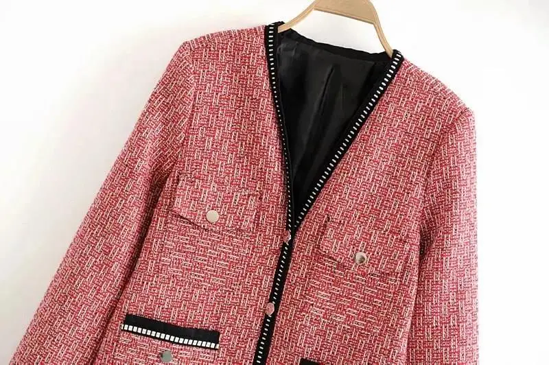 Осенне зимнее женское пальто куртка с v образным вырезом элегантное тонкое