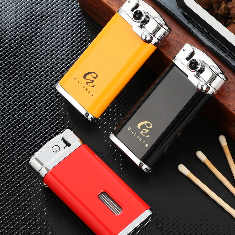 

GALINER 1 Torch Cigar Lighter Metal Windproof Butane Jet Lighters With Punch Cutter Cigar Accesories Portable Gas Lighter