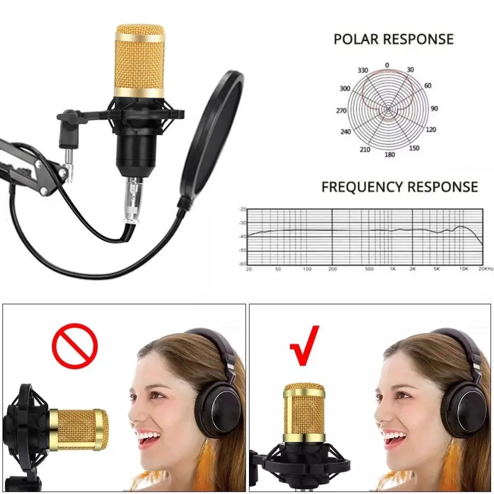 Bm 800 конденсаторный микрофон для караоке ПК Studio Braodcasting записи пения С звуковой