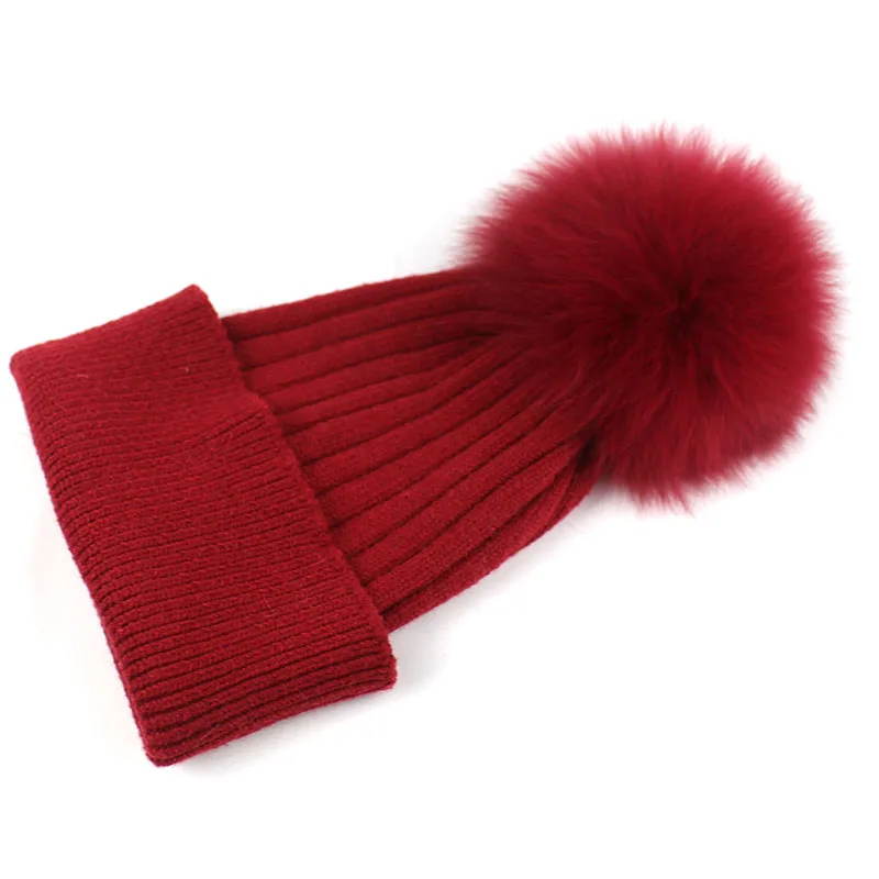 Женская зимняя шапка из натурального меха с лисьим мехом | Аксессуары для одежды