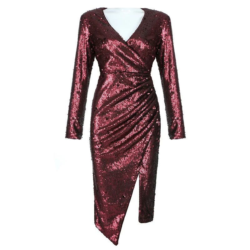 Женское вечернее платье с v-образным вырезом Max Spri асимметричное драпированное