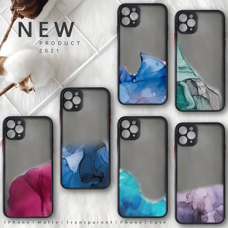 

aesthetic Vintage Colorful Marble art design Phone Case matte transparent For iphone 7 8 11 12 plus mini x xs xr pro max cover