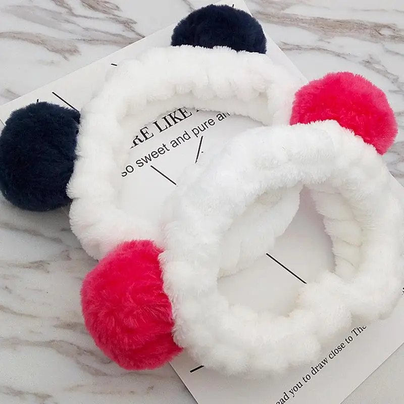 1 шт. мягкая трехмерная плюшевая повязка для волос в виде ушей панды