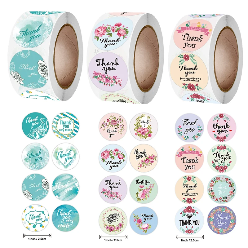 

500 шт./рулон, декоративная наклейка «Thank You»