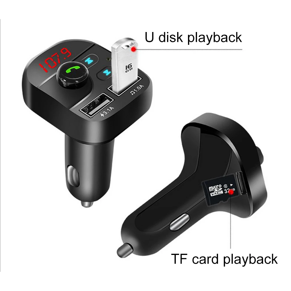 TOSPRA автомобильный комплект Bluetooth 5 0 беспроводной fm передатчик громкой связи LCD MP3