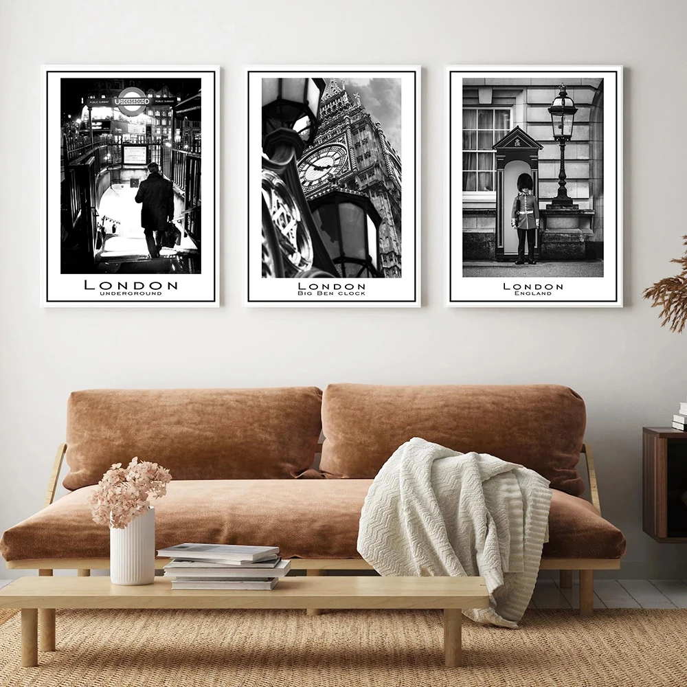 

Nordic Style Black and White Poster London Wall Art Decoration Picture for Living Room Posters and Prints Canvas Painting Decor