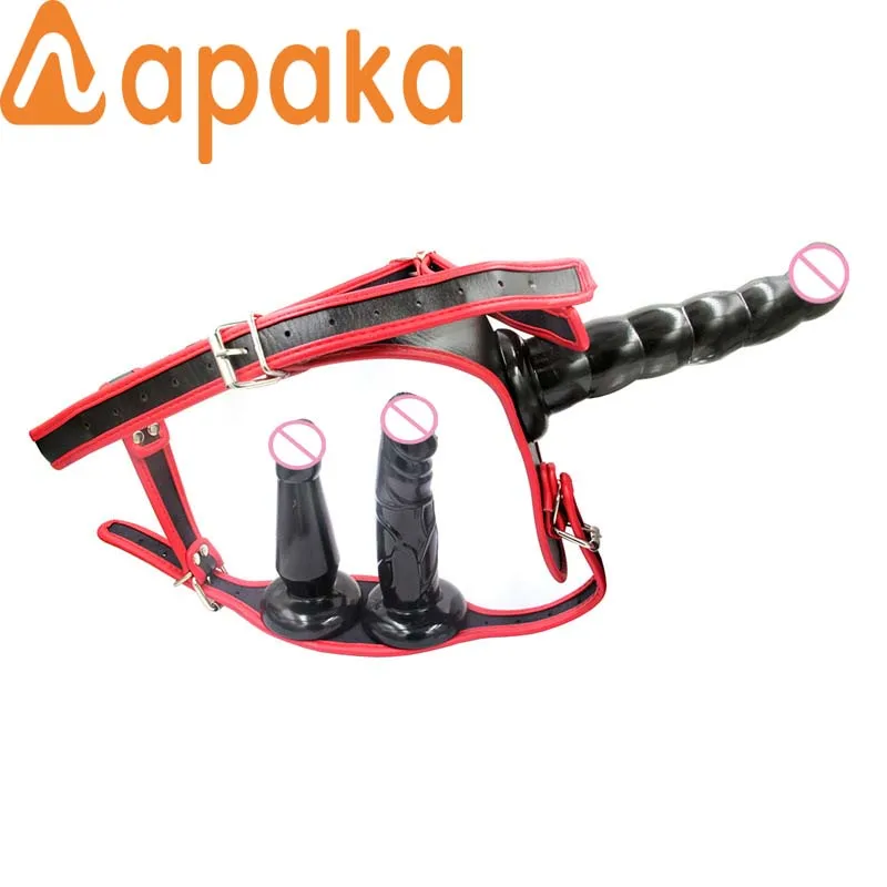 Двойной ремешок на реалистичный фаллоимитатор трусики для женщин Анальная