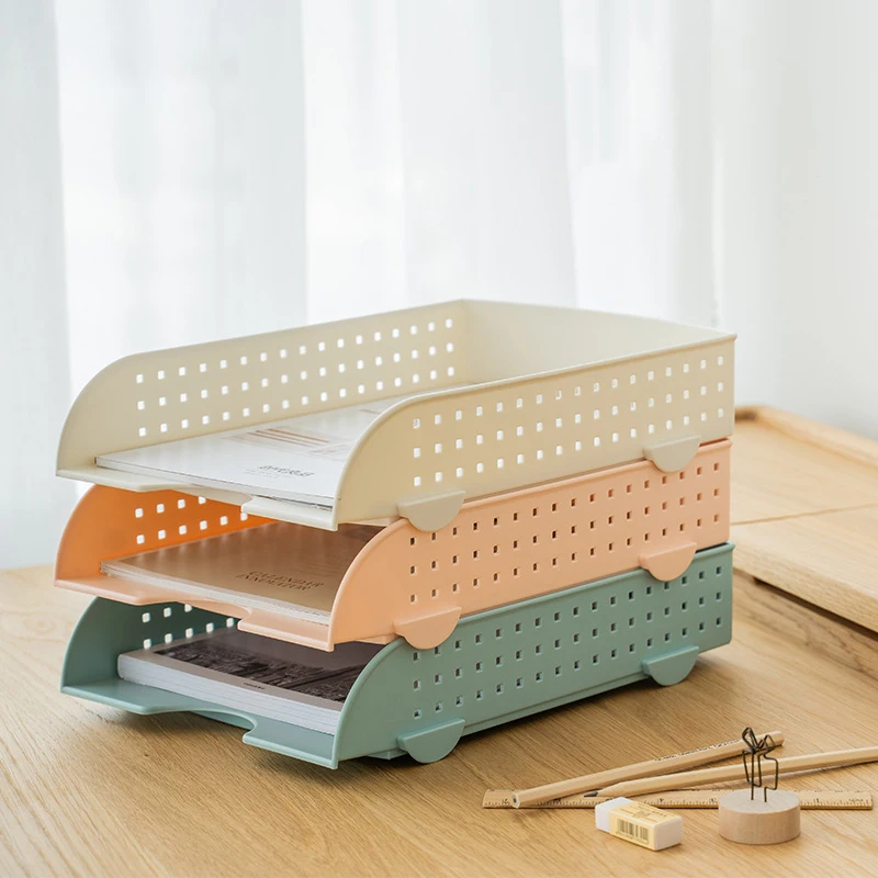 

2021Now Creative Single-layer Combinable File Tray Desktop Storage Organize Folder Home Office Large-capacity File Rack File Box