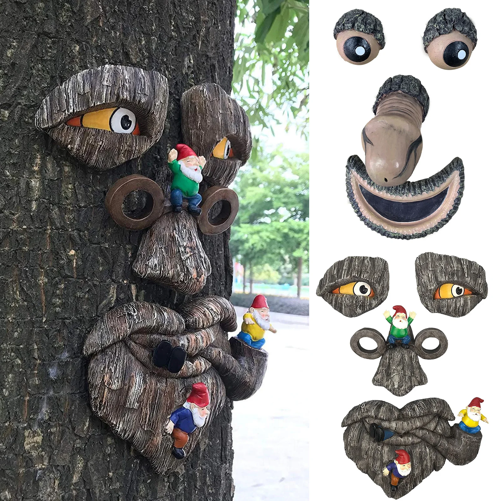 

Уличные украшения для лица с изображением дерева лая и призрака, креативные реквизиты вечерние, забавные украшения в форме дерева и монстро...