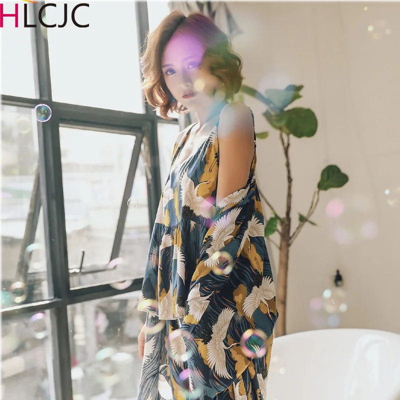 Комплект из 3 предметов тонкая пижама сатина и хлопка с принтом домашний костюм