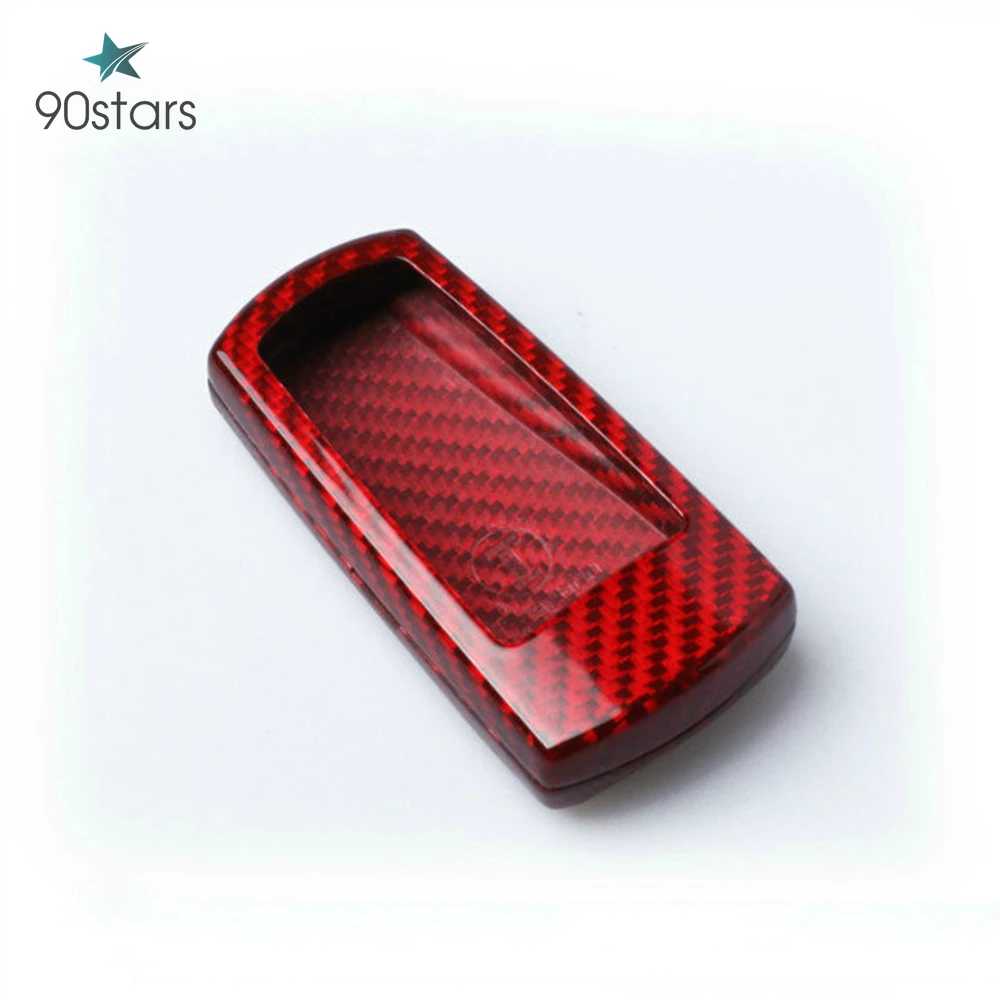 Красный и черный защитный чехол из углеродного волокна для дистанционного ключа