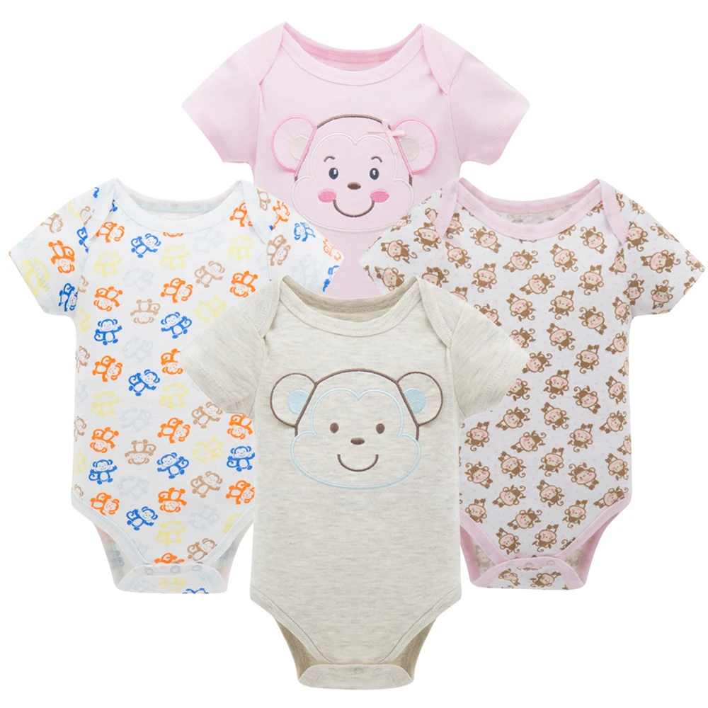 HY20792083 Honeyzone Пижама для младенцев 4 шт./компл. короткий рукав новорожденных Пижама для маленьких мальчиков/младенцев Одежда для маленьких мальчиков bossa nova - Цвет: HY20792083
