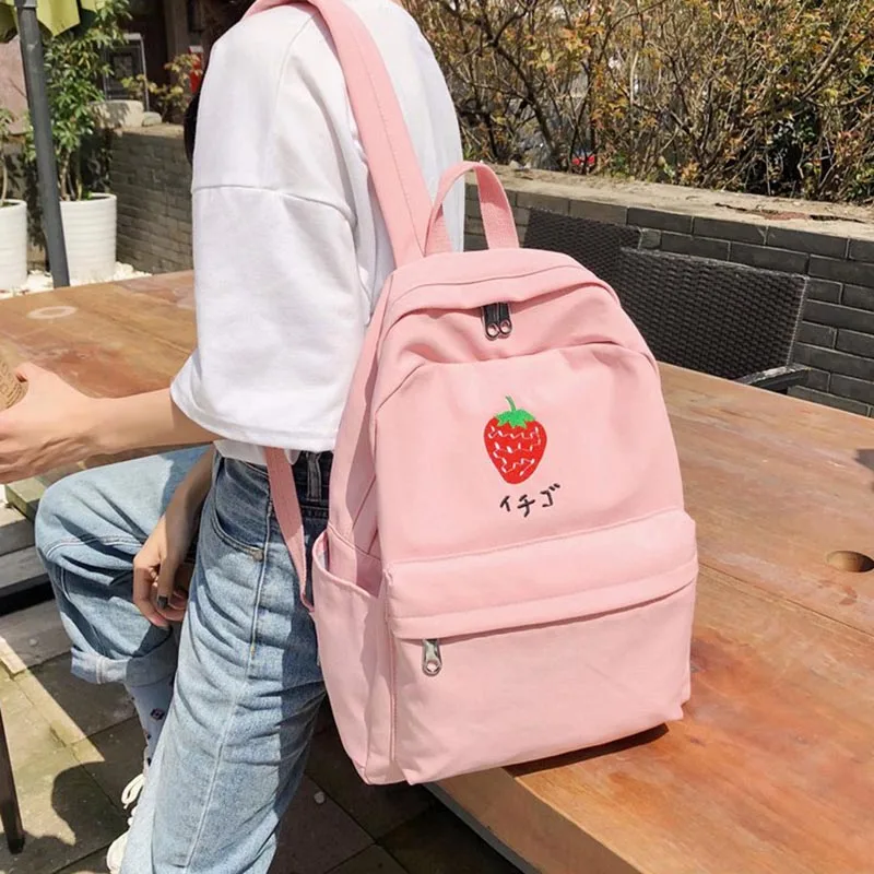 Pink Модный рюкзак с фруктовым узором, Женский нейлоновый рюкзак Mochilas, женская школьная сумка для девочек-подростков, рюкзак на плечо, рюкзак - Цвет: Pink