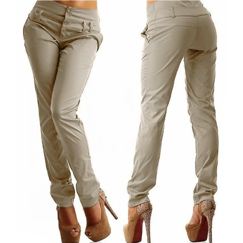 

Summer Elegant Women's Casual Pants Lady Elastic Fabric OL Office Work Wear Slim Pencil Pants Female Comfort Trousers