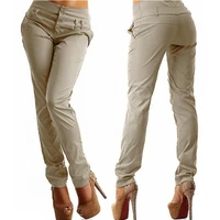 summer elegant womens casual pants lady elastic fabric ol office work wear slim pencil pants female comfort trousers