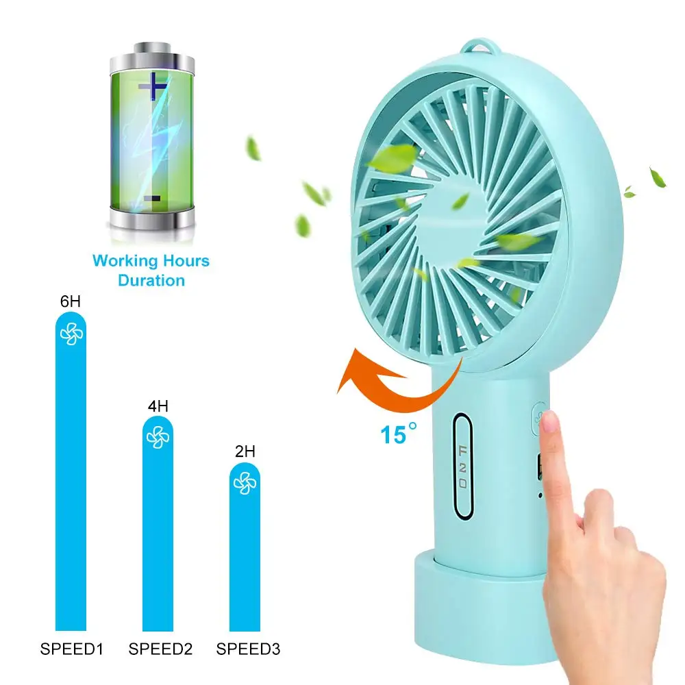 Мини-портативный вентилятор 7 лопастей на батарейках Портативный usb-вентилятор 3