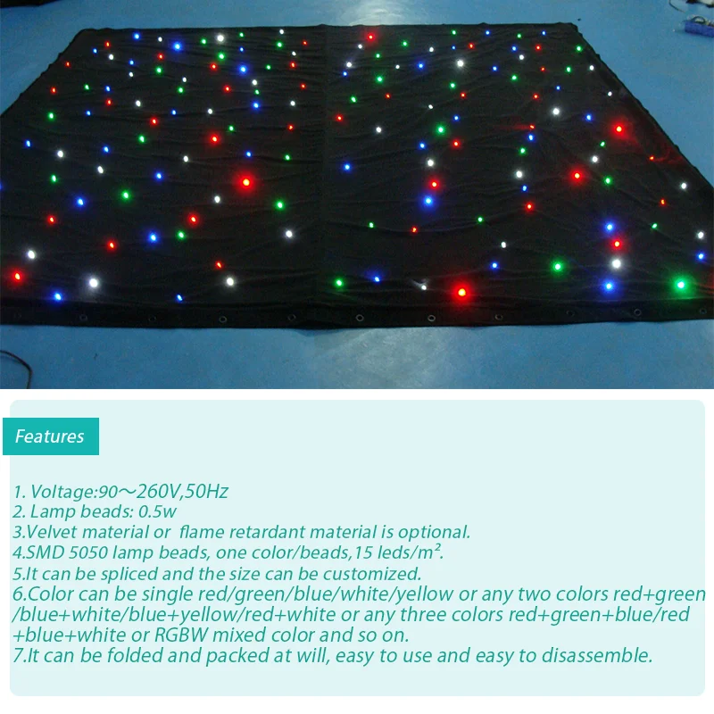 Светодиодная занавеска DMX тканевая RGBW светодиодная для сцены 3x6 м светодиодный со
