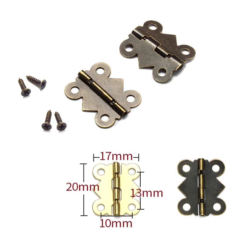 10 шт. петли с винтами в виде бабочек железными петлями шкатулка для ювелирных