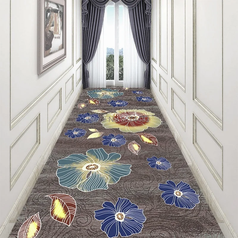 Европейский пасторальный цветочный лестничный ковер длинный коридор отельный
