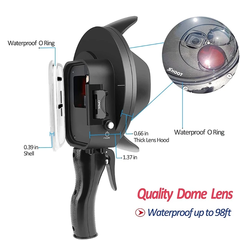 

Dome Port Camera Lens Transparent Cover for Hero 7 6 5 Camera, Diving Accessory
