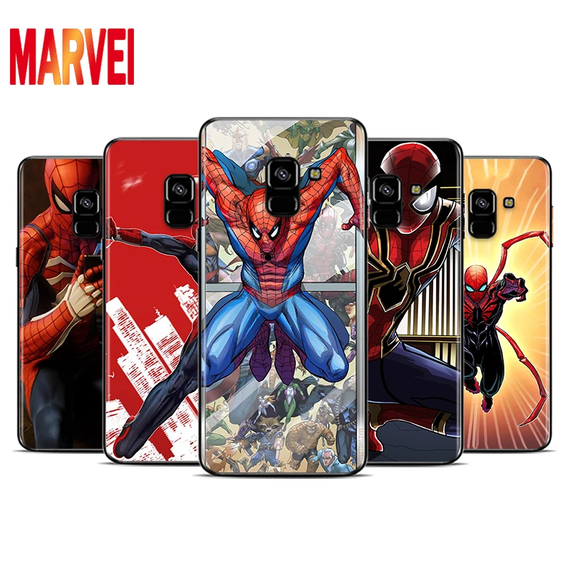 

Marvel hero SpiderMan Art Soft TPU For Samsung Galaxy A8 A9 A7 A750 A6 A5 A3 A6S A8S Star Plus 2016 2017 2018 Black Phone Case