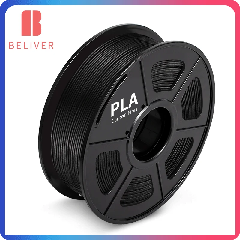 

PLA Carbon Fiber Filament For 3D Printer 1.75mm 1KG With Spool Non-Toxic For All 3D Printer&3D Pen Tolerance +/-0.02MM BELIVEER