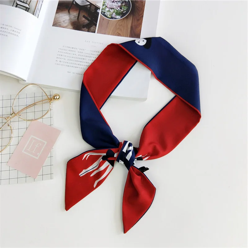 Новый многофункциональный маленький шарф с принтом женская сумка для шарфа