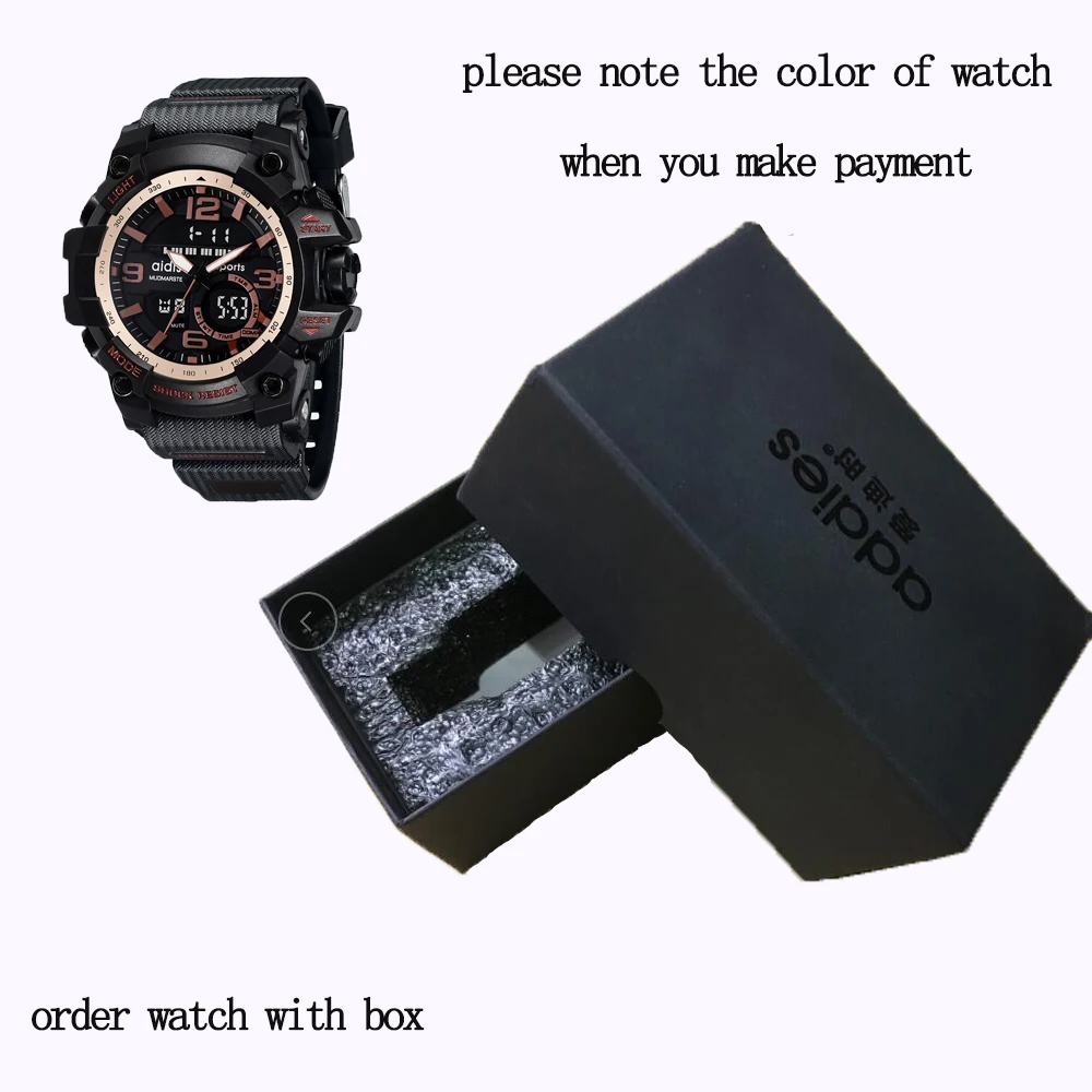 ROSE GOLD-with box Адди мужские часы G стиль мужские спортивные часы светящиеся часы мужские спортивные водонепроницаемые 30 метров Водонепроницаемость - Цвет: ROSE GOLD-with box
