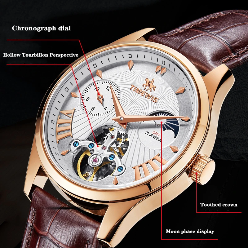 

2020 new brand luxury fashion men watch tourbillon automatic mechanical male clock multifunctional gift Business man wristwatch