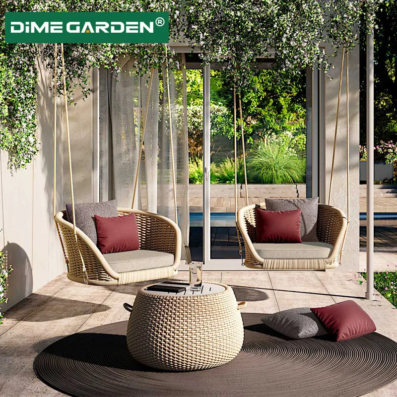 

Cy Balcony Hanging Basket Outdoor Nordic Swing Rocking Chair Courtyard Villa Single Rattan Bird's Nest Floor Leisure