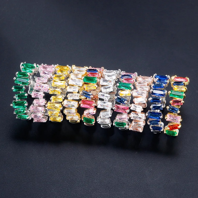 CZ обручальные кольца ручной работы радужные для женщин палец золотые аксессуары