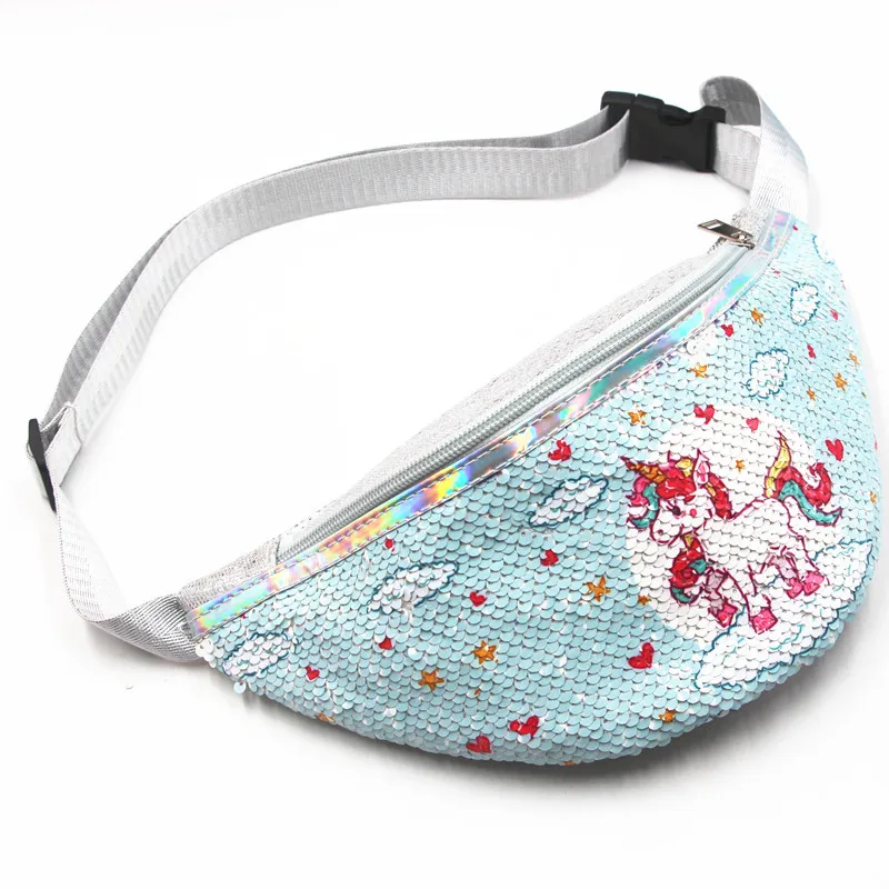 Поясная сумка с блестками и принтом для женщин модная поясная девочек сумки на