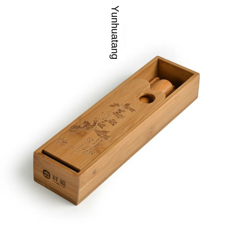 Tang Feng Song Yun-abrazadera de t&eacute; de bamb&uacute; para seis Caballeros, cuchara de t&eacute; para Ceremonia de t&eacute;, Accesorios para Juego de t&eacute; de Kung Fu, Siteel-0