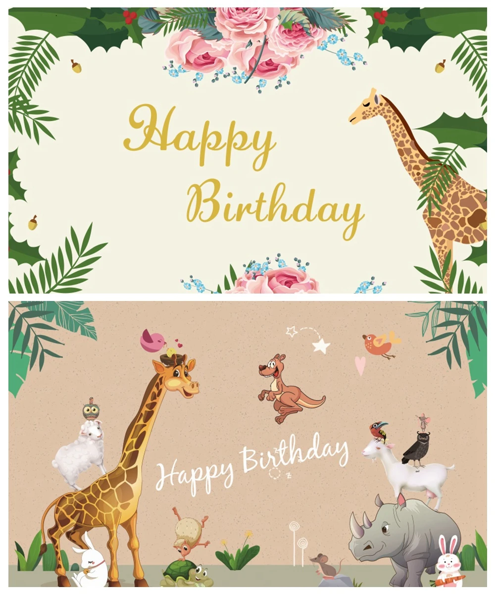 

Laeacco Watercolor Giraffe Flowers Baby Shower Baby's Birthday Party Poster Photography Background Photo Backdrop Photo Studio
