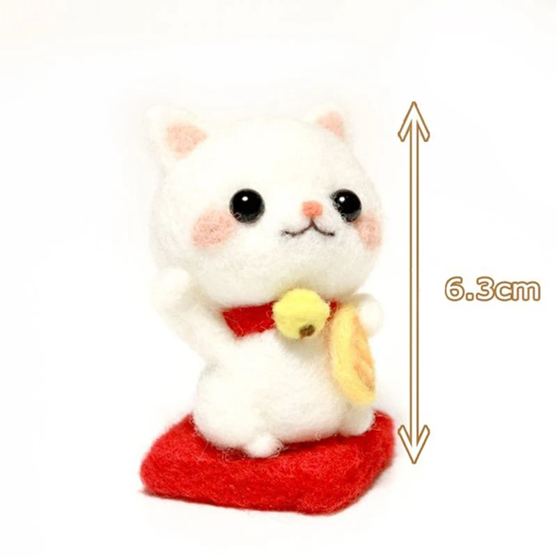 LMDZ 1 шт. игрушка в виде милой удачи кошки шерсти игл Войлочная набор шерстяных