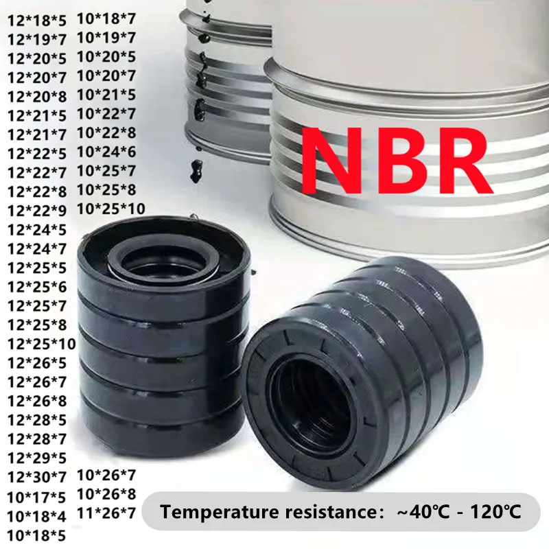 2 шт. каркас NBR для масляного уплотнения Двойные Губы Размеры: 20/21/22/24/25/26/27/28*4/5/6/7/8/10