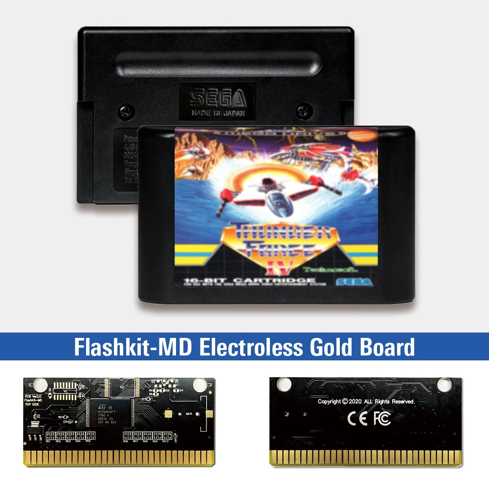 

Сила грома IV - EUR Label Flashkit MD, золото схема на основе печатной платы, для игровой консоли Sega Genesis Megadrive