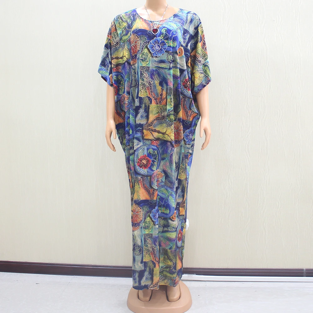 Африканский стильный роскошный женский халат большого размера шелковое платье